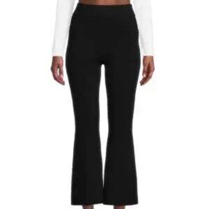 Adam Lippes Women's Black Kennedy Cropped Flare Pants, Size L